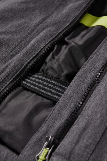 Niños - Chaqueta de esquí con capucha - negro
