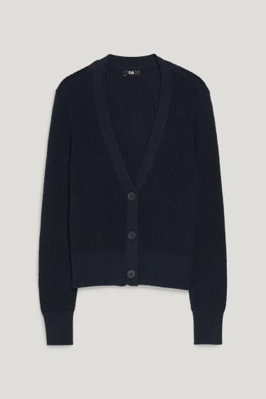 Dames - Gebreid vest - donkerblauw
