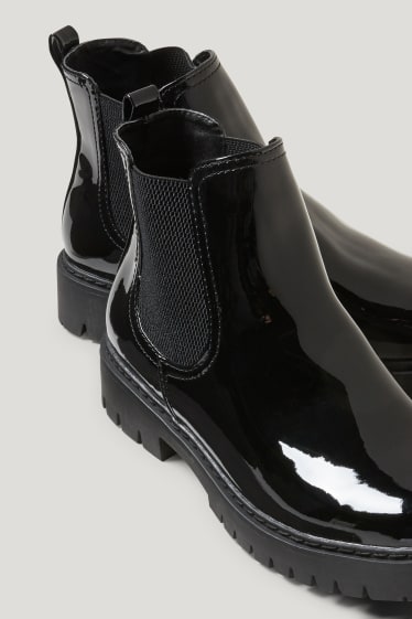 Donna - Stivaletti Chelsea di vernice - nero
