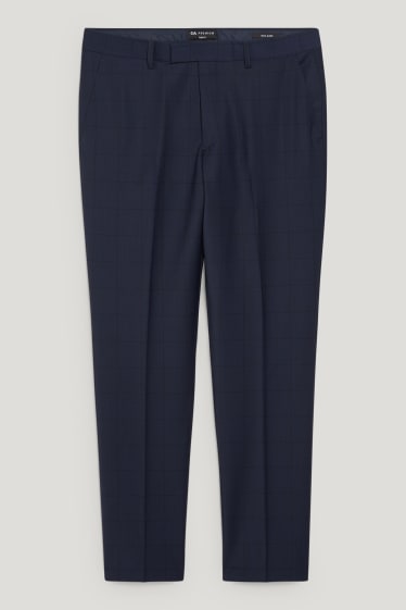 Uomo - Pantaloni coordinabili - slim fit - LYCRA® - a quadretti - blu scuro