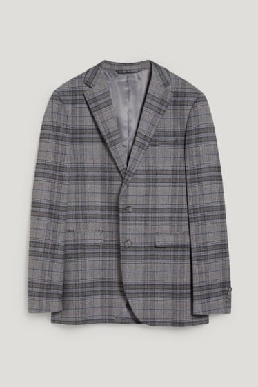 Uomo - Giacca - slim fit - LYCRA® - a quadretti - grigio
