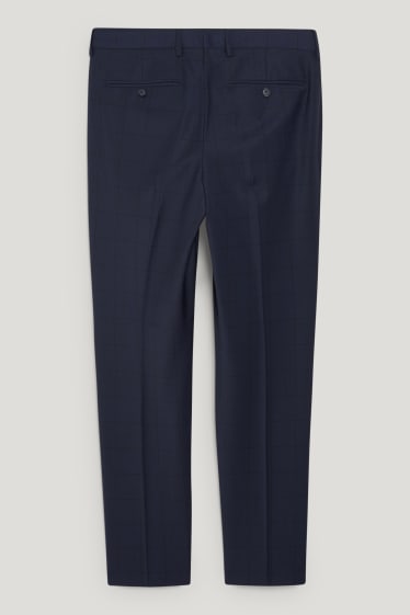 Uomo - Pantaloni coordinabili - slim fit - LYCRA® - a quadretti - blu scuro