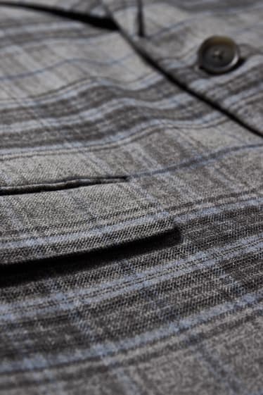 Uomo - Giacca - slim fit - LYCRA® - a quadretti - grigio