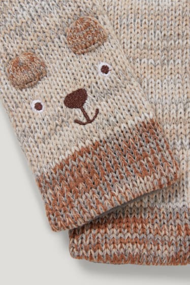 Baby Boys - Fular tricotat bebeluși - bej melanj