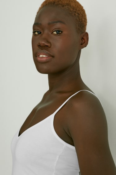 Femmes - Lot de 2 - tops basiques - blanc