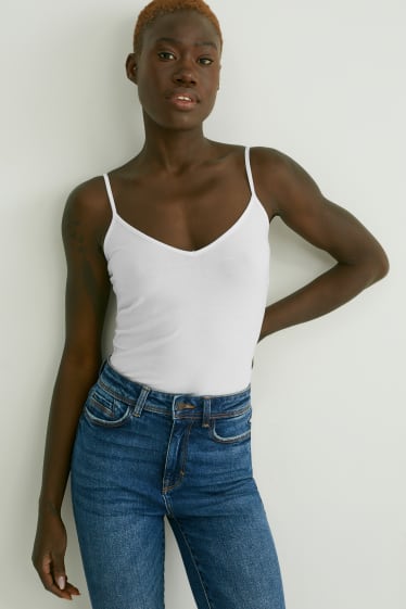 Femmes - Lot de 2 - tops basiques - blanc