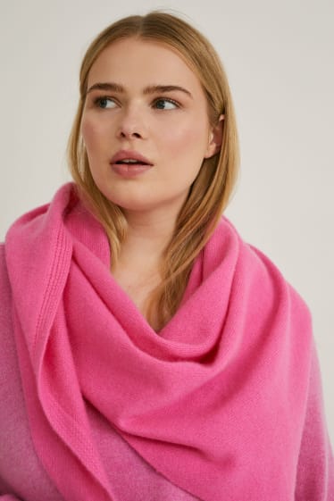 Women - Cashmere scarf - pink