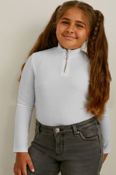 Bambine: - Taglie estese - confezione da 2 - maglia a maniche lunghe - nero