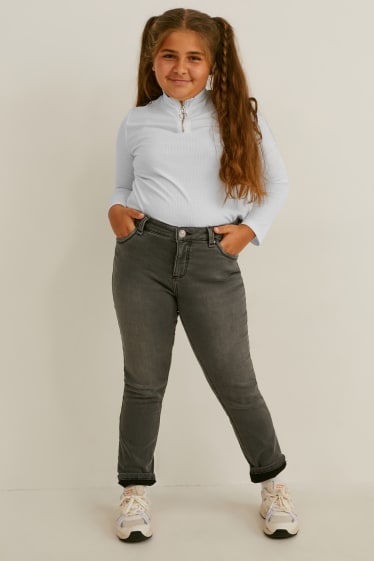 Bambine: - Taglie estese - confezione da 2 - maglia a maniche lunghe - nero