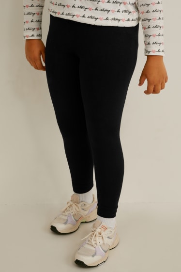 Kids Girls - Uitgebreide maten - set van 3 - legging - zwart
