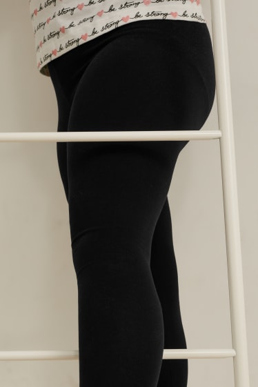 Kids Girls - Uitgebreide maten - set van 3 - legging - zwart