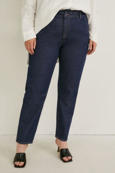 Donna - Tapered jeans - vita alta - LYCRA® - da materiali riciclati - jeans blu