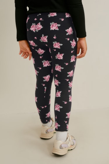 Kids Girls - Uitgebreide maten - set van 2 - thermolegging - zwart