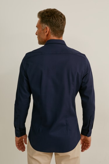 Herren - Businesshemd - Slim Fit - Kent - bügelleicht - dunkelblau