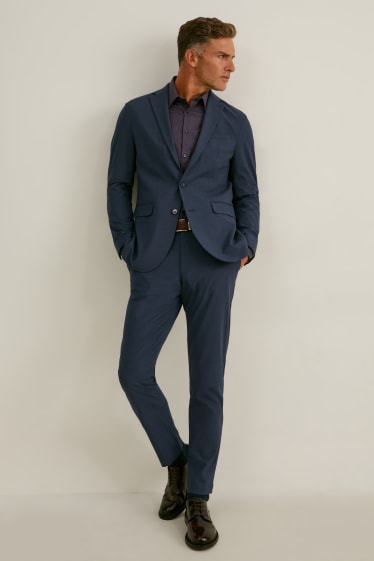 Herren - Businesshemd - Slim Fit - Kent - bügelleicht - recycelt - dunkelblau