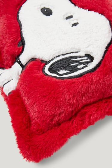 Dames - Kussen van imitatiebont - 50 x 30 cm - Snoopy - rood