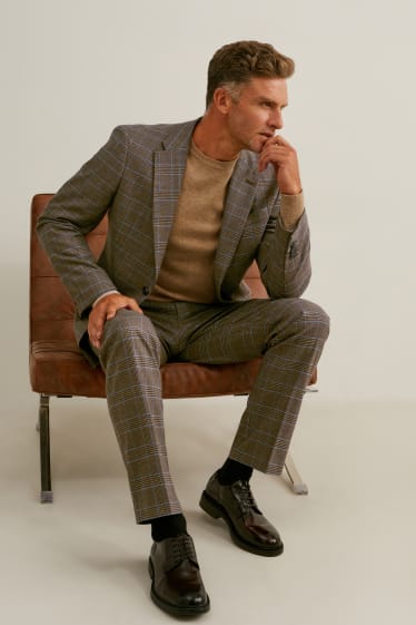 Hombre - Americana - colección modular - regular fit - stretch - LYCRA® - marrón jaspeado