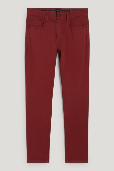 Mężczyźni - Spodnie - slim fit - Flex - LYCRA® - ciemnoczerwony