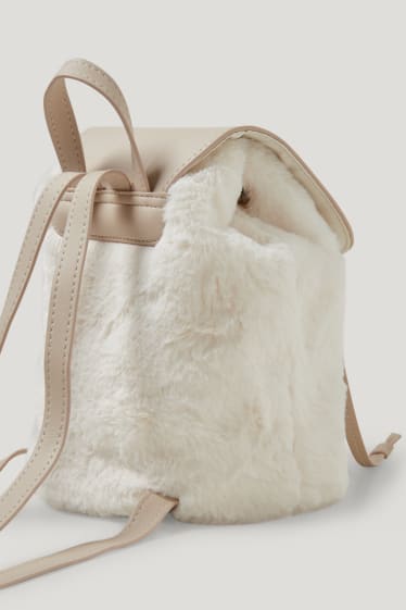 Toddler Girls - Faux fur backpack - cremewhite