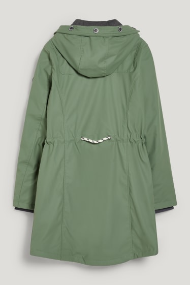 Damen - Regenjacke mit Kapuze - grün