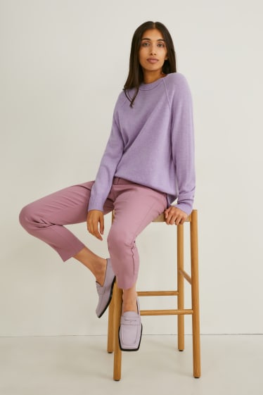 Damen - Kaschmir-Pullover - violett-melange