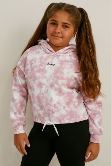 Bambine: - Taglie estese - confezione da 2 - felpa con cappuccio - bianco / rosa