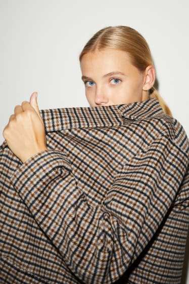 Clockhouse femme - CLOCKHOUSE - manteau - à carreaux - beige / bleu