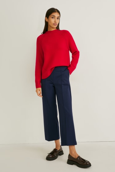 Women - Cashmere jumper - dark red