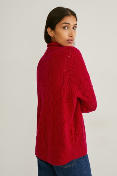 Dames - Trui van kasjmier - rood