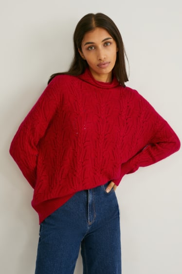 Dames - Trui van kasjmier - rood