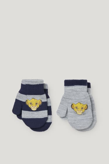 Bébé garçons - Lot de 2 - Le Roi Lion - moufles pour bébé - gris clair chiné