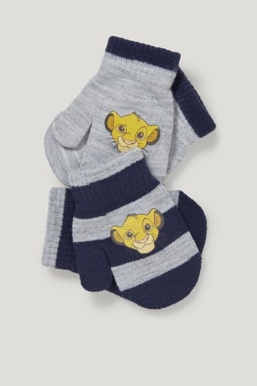 Bébé garçons - Lot de 2 - Le Roi Lion - moufles pour bébé - gris clair chiné