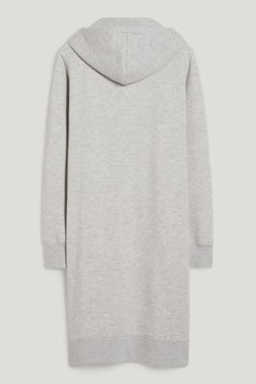 Dames - Sweatjurk met capuchon - licht grijs-mix