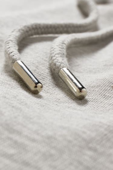 Dames - Sweatjurk met capuchon - licht grijs-mix