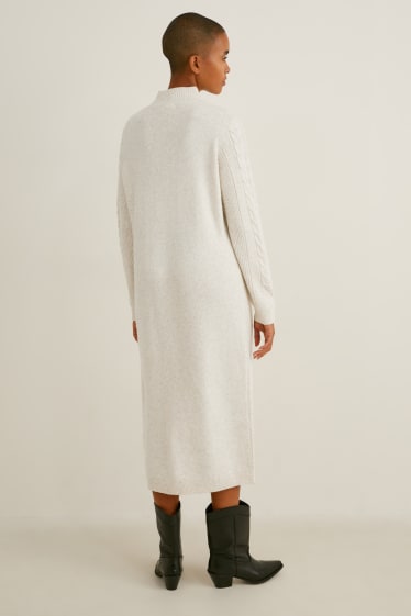 Femmes - Robe en maille - beige chiné