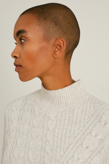 Femmes - Robe en maille - beige chiné