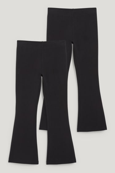 Filles - Lot de 2 - leggings - noir