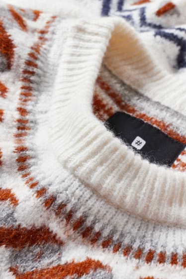 Tylko online - CLOCKHOUSE - sweter - ze wzorem - kremowobiały