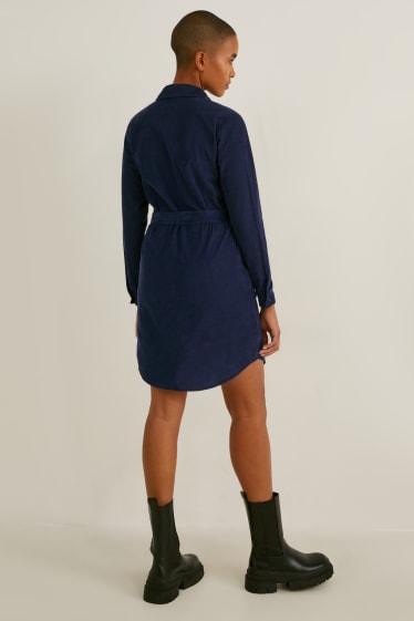 Mujer - Vestido de pana - azul oscuro