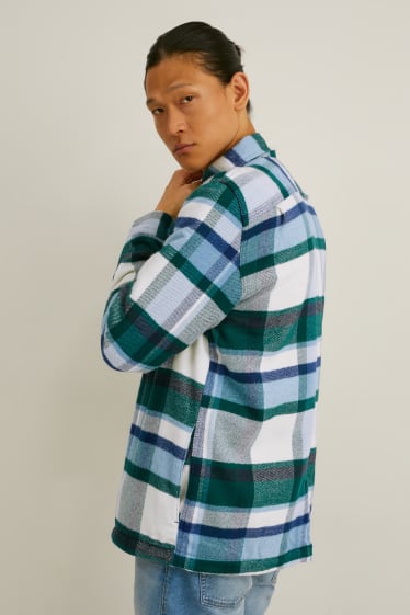 Hommes - Veste-chemise - à carreaux - vert foncé / blanc