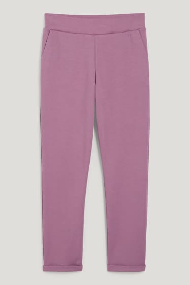 Dámské - Žerzejové kalhoty - skinny fit - fialová