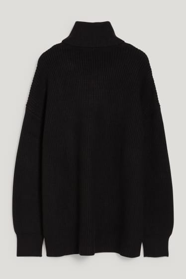 Damen - Rollkragenpullover - schwarz