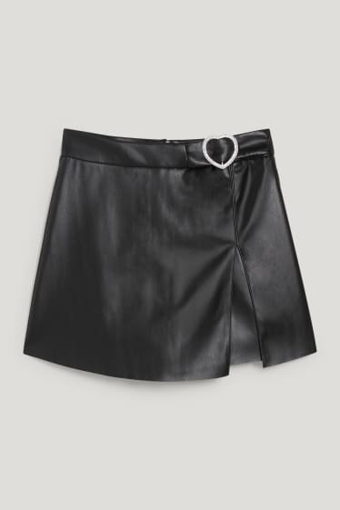 Clockhouse femme - CLOCKHOUSE - skort - similicuir - noir
