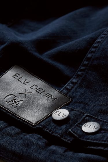 Kobiety - E.L.V. Denim - kurtka dżinsowa - unisex - materiał z recyklingu - dżins-ciemnoniebieski