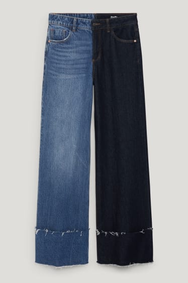 Dames - E.L.V. Denim - wide leg jeans - high waist - unisex - jeansblauw