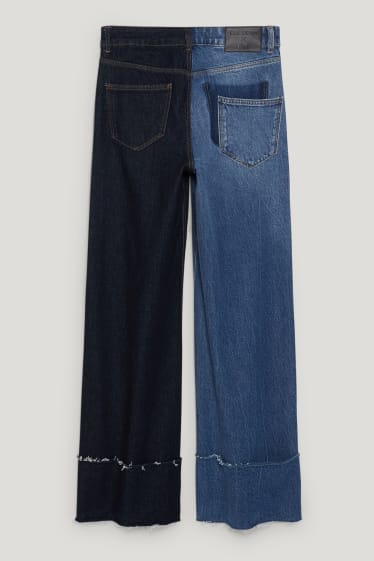 Dames - E.L.V. Denim - wide leg jeans - high waist - unisex - gerecyclede stof - jeansblauw