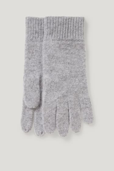 Dames - Handschoenen van kasjmier - grijs-mix