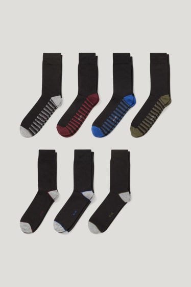 Hombre - Pack de 7 - calcetines - LYCRA® - negro