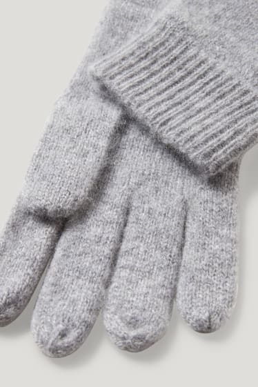Dames - Handschoenen van kasjmier - grijs-mix