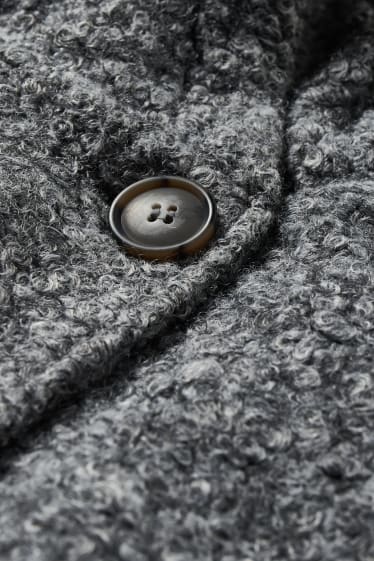 Filles - Manteau à capuche - gris chiné